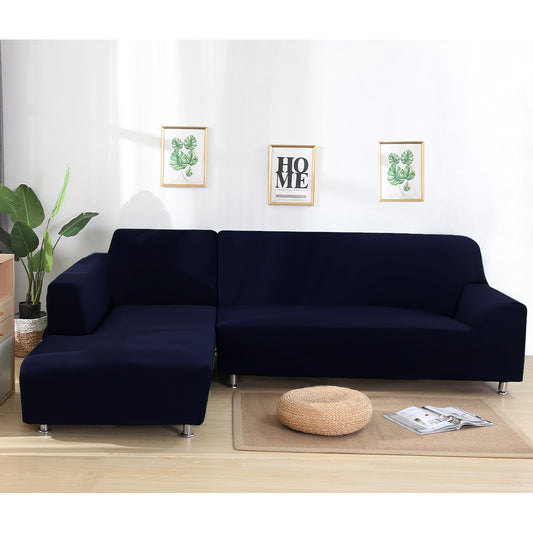 Dark Blue L Shape Sofa Cover