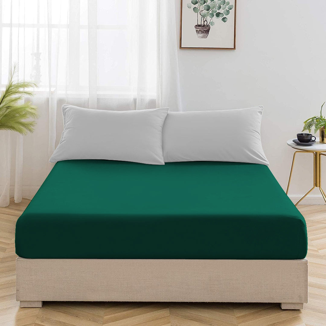 Dark Green Fitted Sheet- FlyingCart.pk