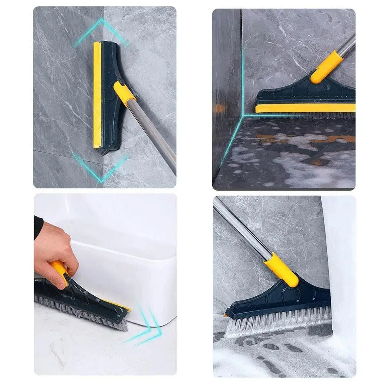 Adjustable Magic Broom (2 in 1) Brush 120 Degree Triangular Rotating Brush - FlyingCart.pk