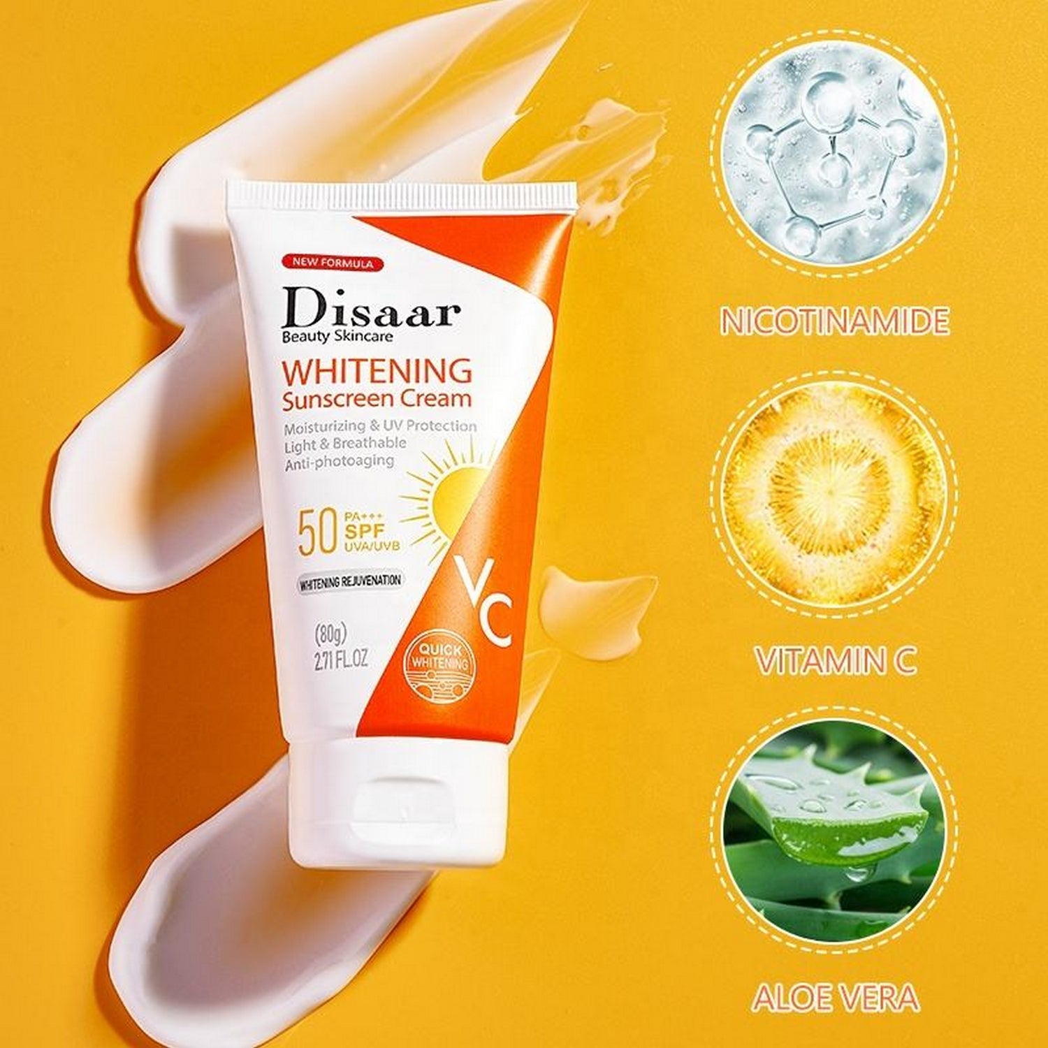 Disaar Whitening Sunscreen Cream SPF 50 - FlyingCart.pk