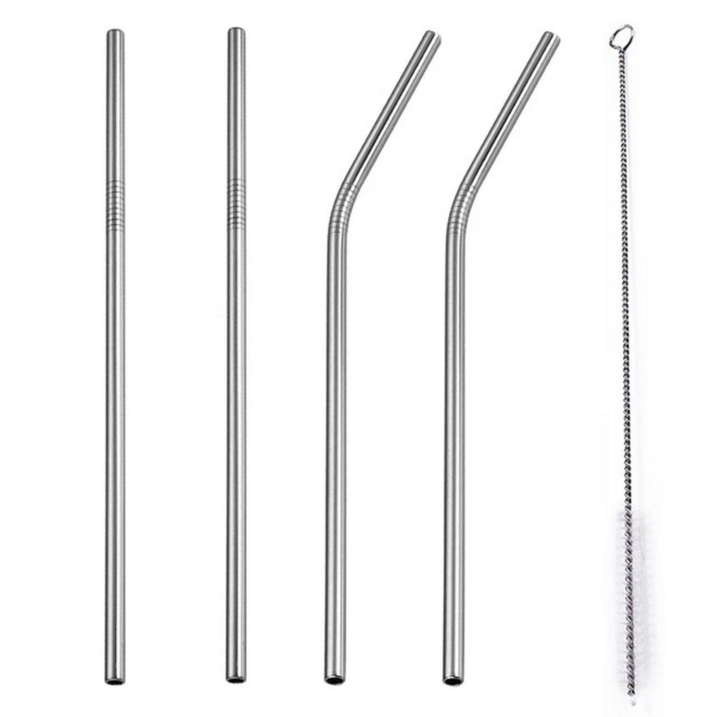 Stainless Steel Straws 4 Pieces Set - FlyingCart.pk