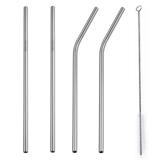 Stainless Steel Straws 4 Pieces Set - FlyingCart.pk