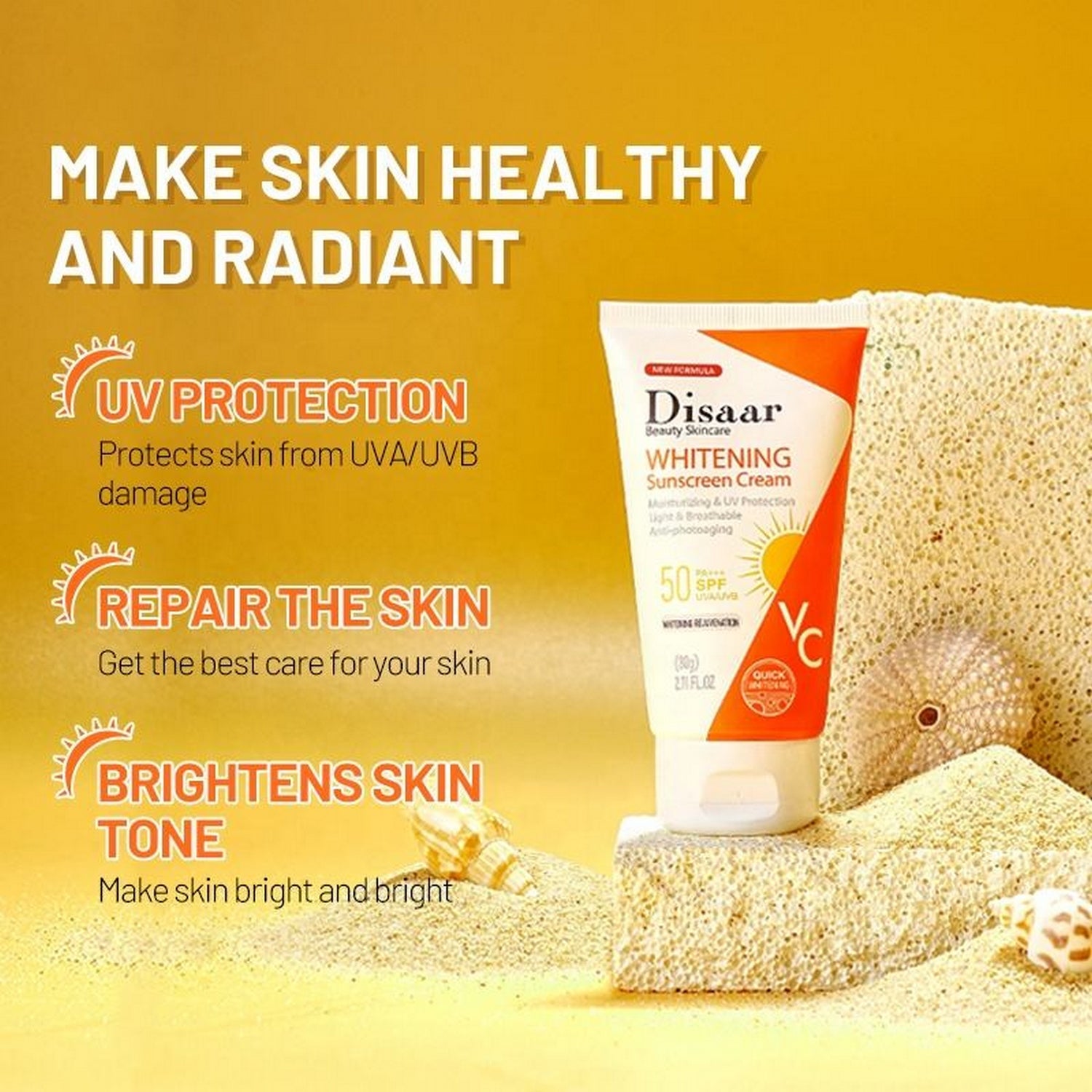 Disaar Whitening Sunscreen Cream SPF 50 - FlyingCart.pk