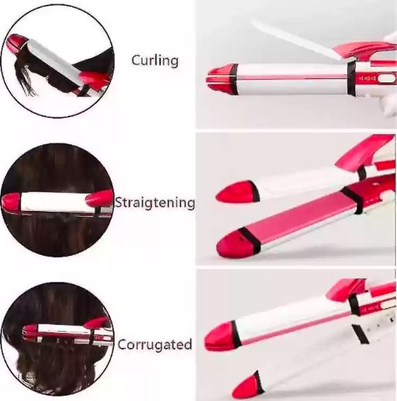 Kemei 3 in 1 Professional Electric Straightener