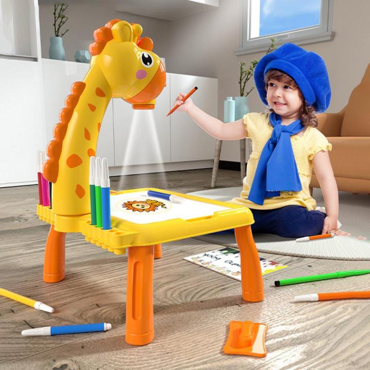 Kids LED Projector Drawing Table Toy-art Board Painting Set