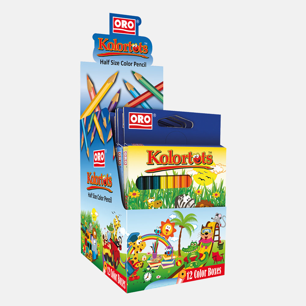 KOLORTOTS Half Size Pack of 12 Color Pencils