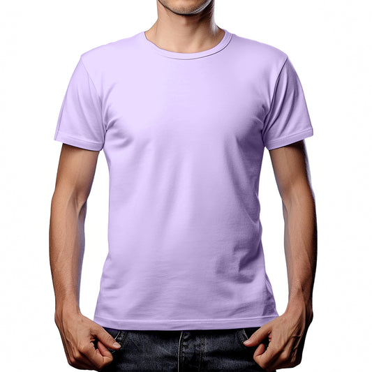 Half Sleeves Light Purple T-shirt For Men - FlyingCart.pk