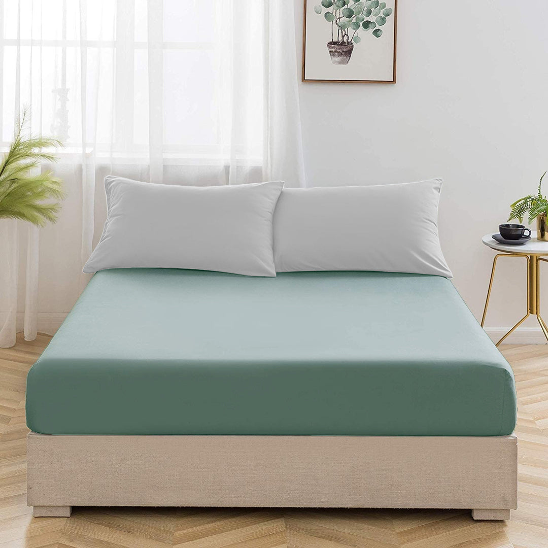 Light Green  Fitted Sheet - FlyingCart.pk