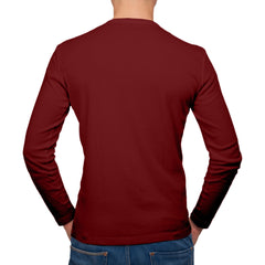 Full Sleeves Maroon T-Shirt For Men