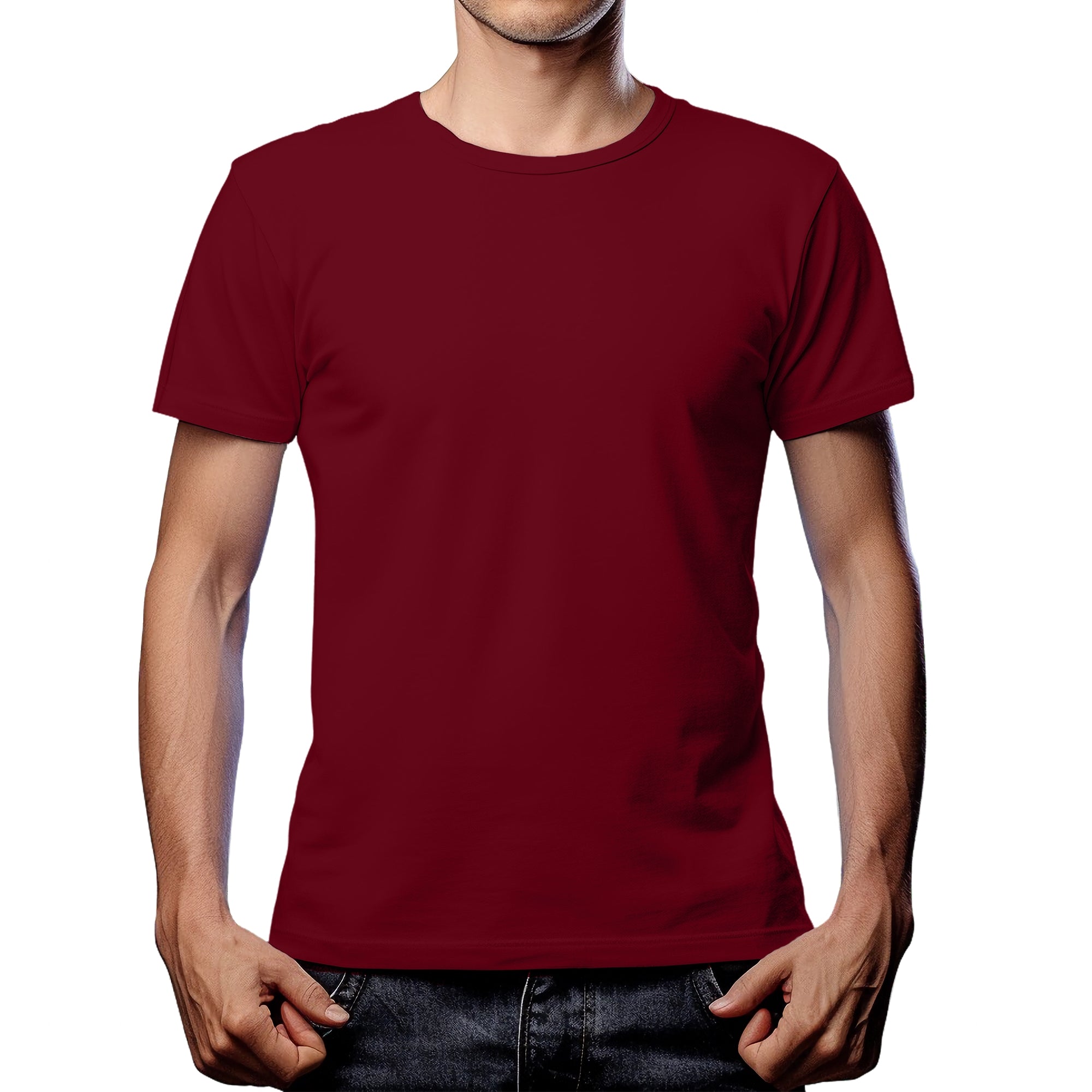 Maroon t shirt mens best sale