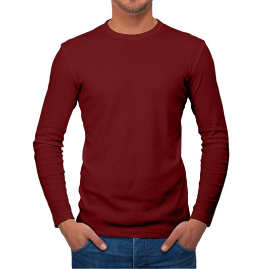 Full Sleeves Maroon T-Shirt For Men - FlyingCart.pk