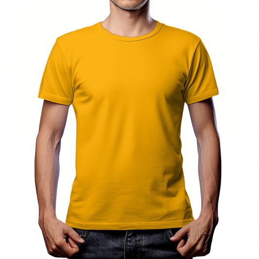Half Sleeves Mustard T-shirt For Men - FlyingCart.pk