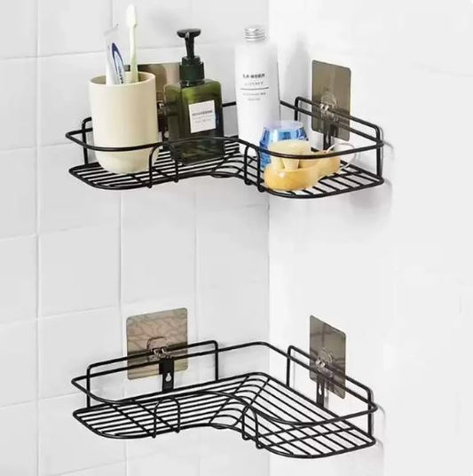 Metal Bathroom Corner Rack Storage Shelves -1 PC Black