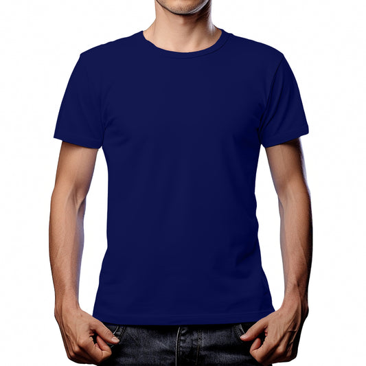 Half Sleeves  Navy Blue T-shirt For Men - FlyingCart.pk