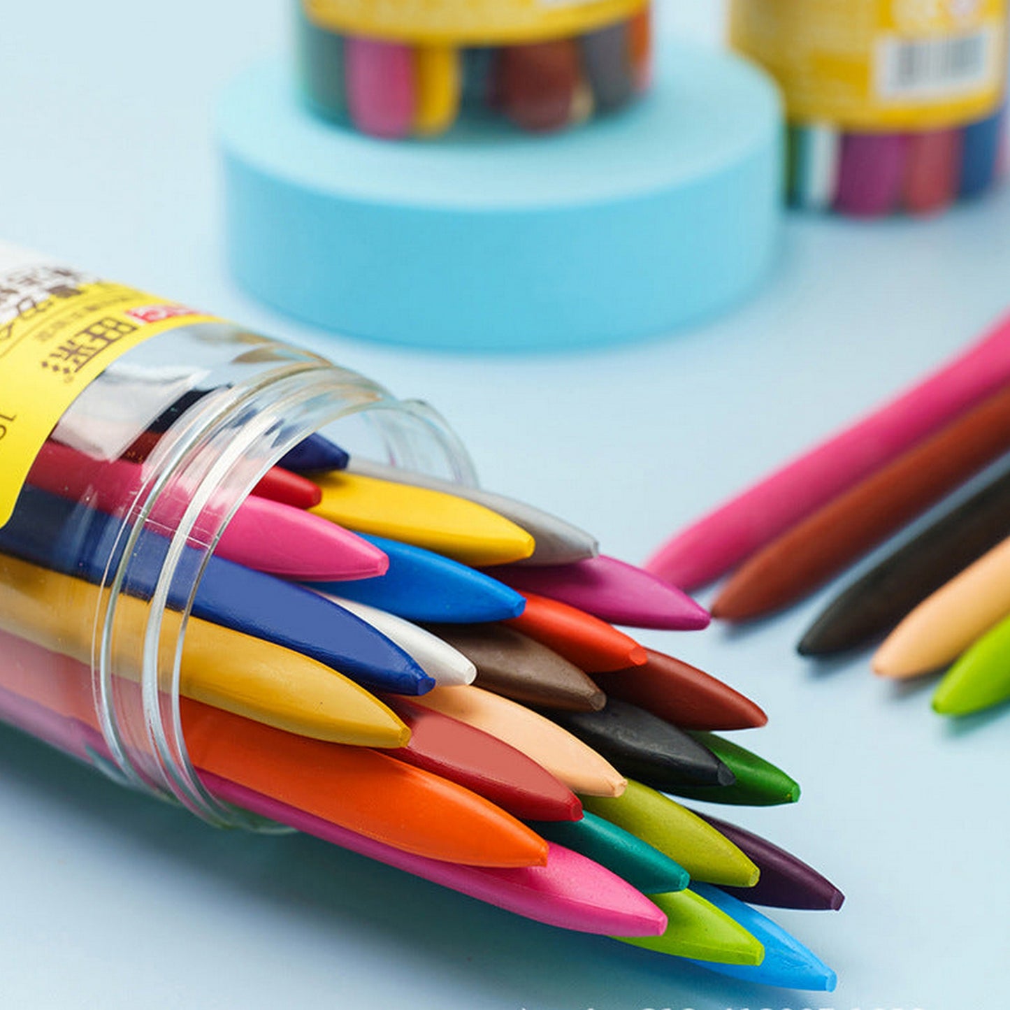 Plastic Crayons Set With Jar 12pcs - FlyingCart.pk