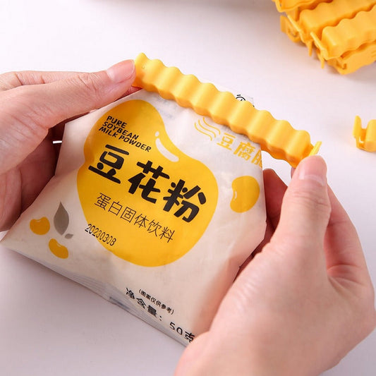 French Fries Shape Sealing Clip With Magnetic Holder (12 Pcs) - FlyingCart.pk
