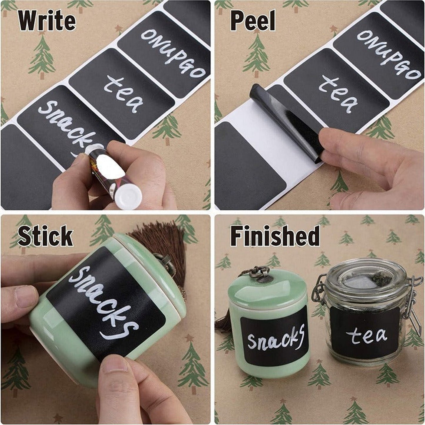 Self Adhesive Sticky Black Labels Waterproof PVC Stickers - FlyingCart.pk