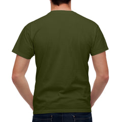 Half Sleeves Olive Green T-shirt For Men
