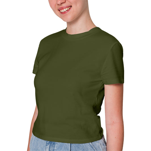 Olive Green T-Shirt For Women - FlyingCart.pk