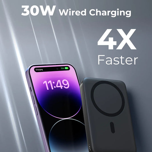 Aukey MagLink 10000mAh Magnetic Wireless Charging Power Bank - FlyingCart.pk