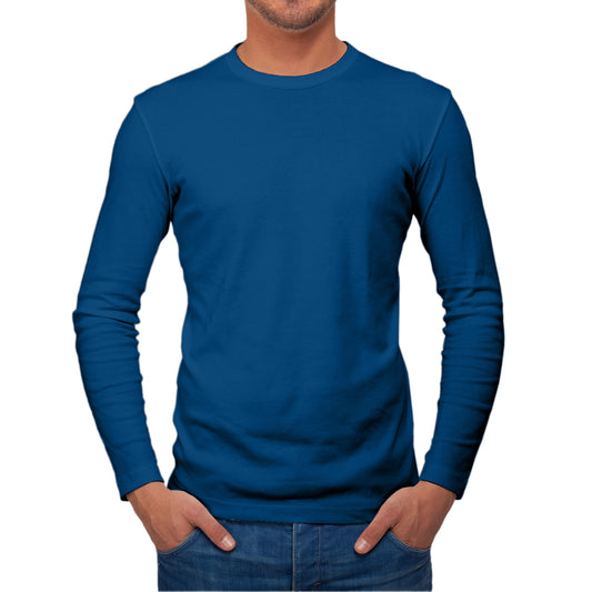 Full Sleeves Petroleum Blue  T-Shirt For Men - FlyingCart.pk