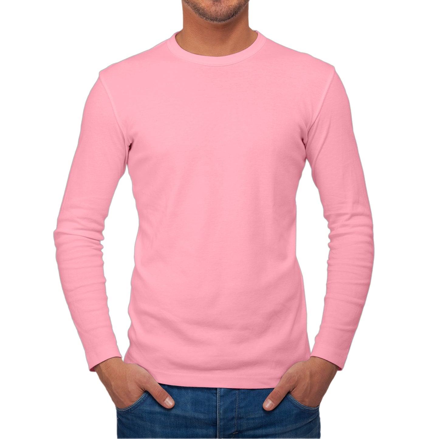 Full Sleeves Pink T-Shirt For Men - FlyingCart.pk