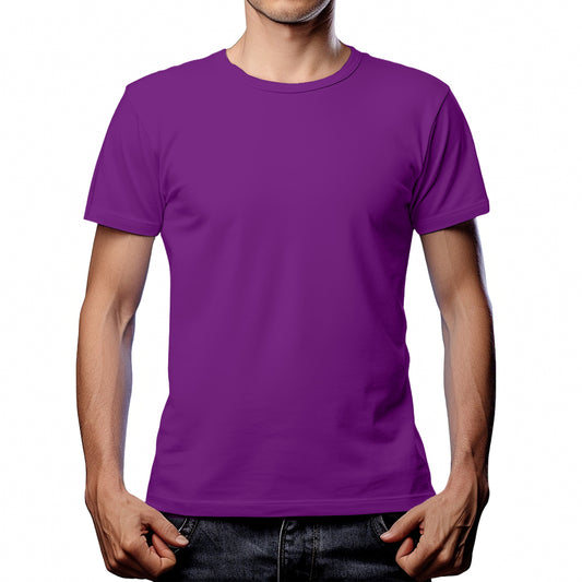 Half Sleeves Purple T-shirt For Men - FlyingCart.pk