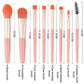 Pouch make up  brush 8 piece set