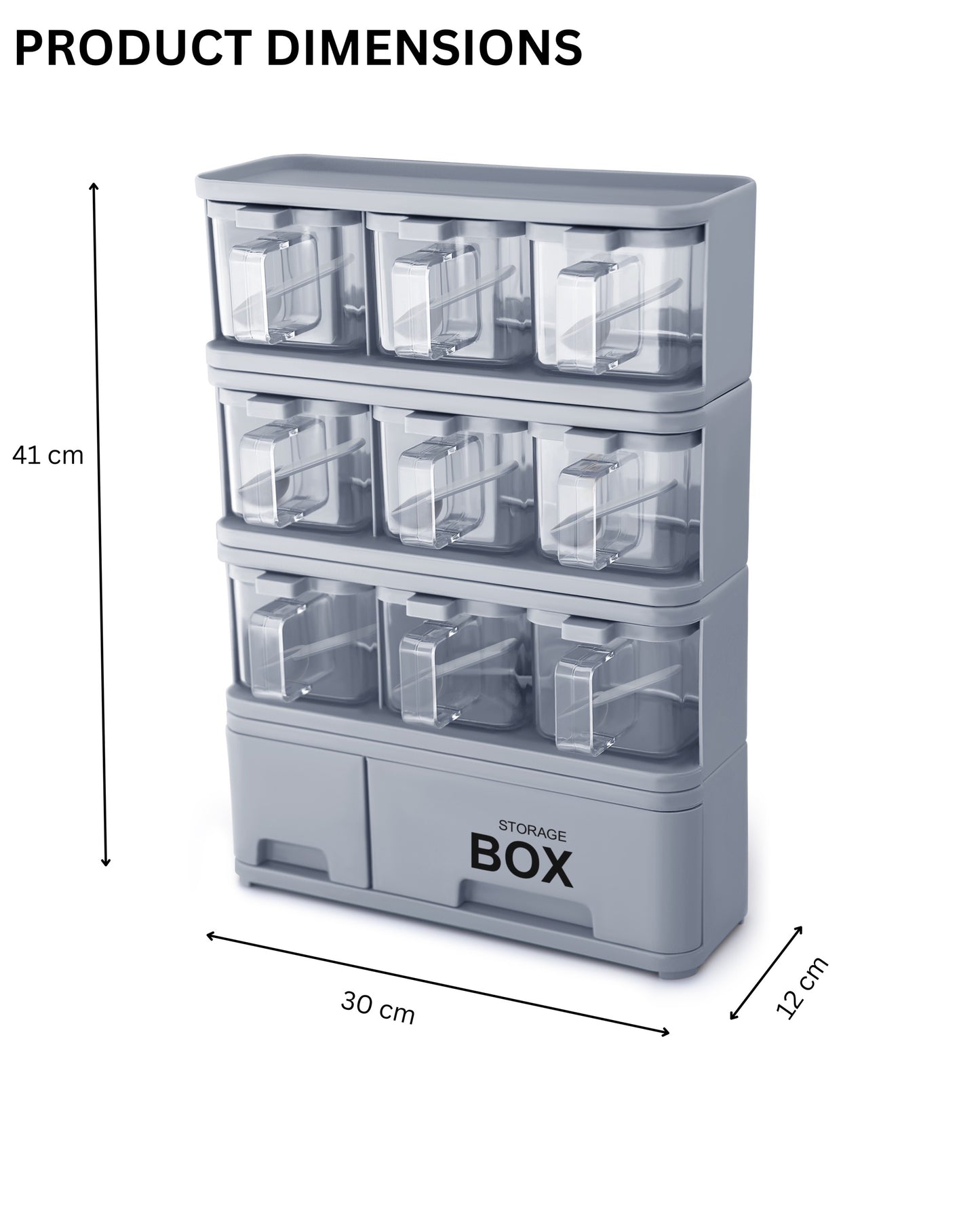 Spice Rack With 9 Spice Jars And Spoons