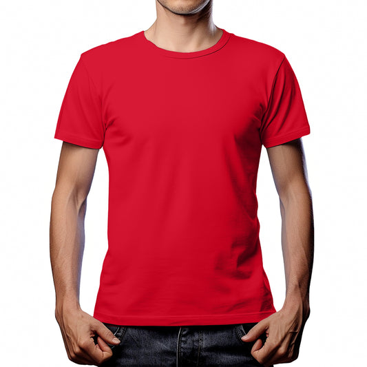 Half Sleeves Red T-shirt For Men - FlyingCart.pk