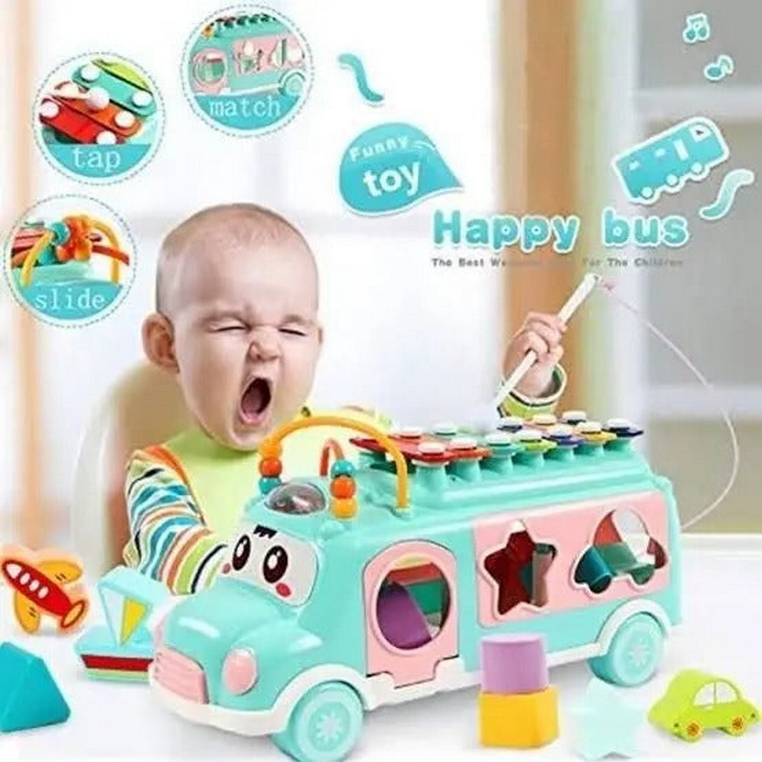 Xylophone Bus Music Instrument Toy - FlyingCart.pk