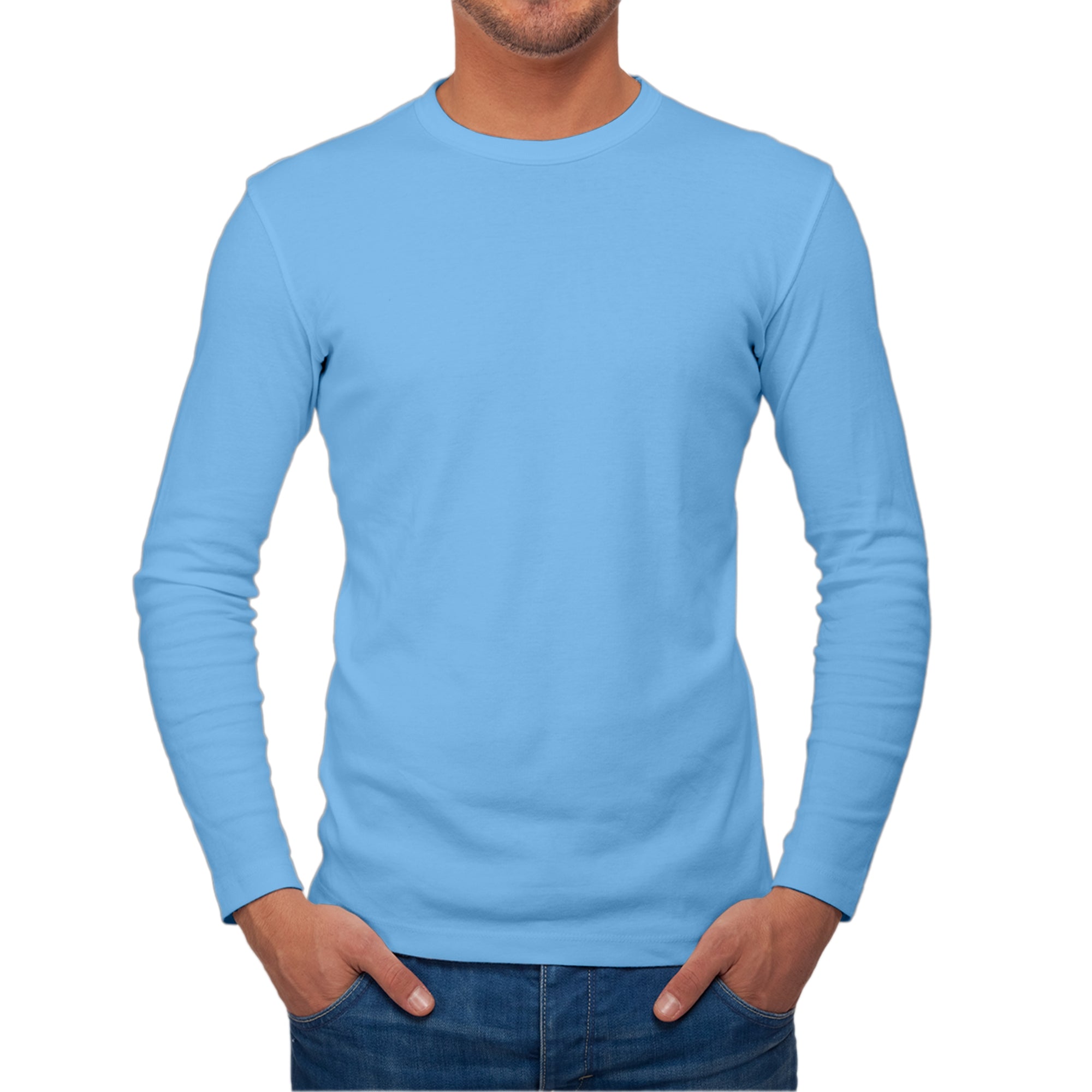 Men's round neck long sleeve t shirts best sale