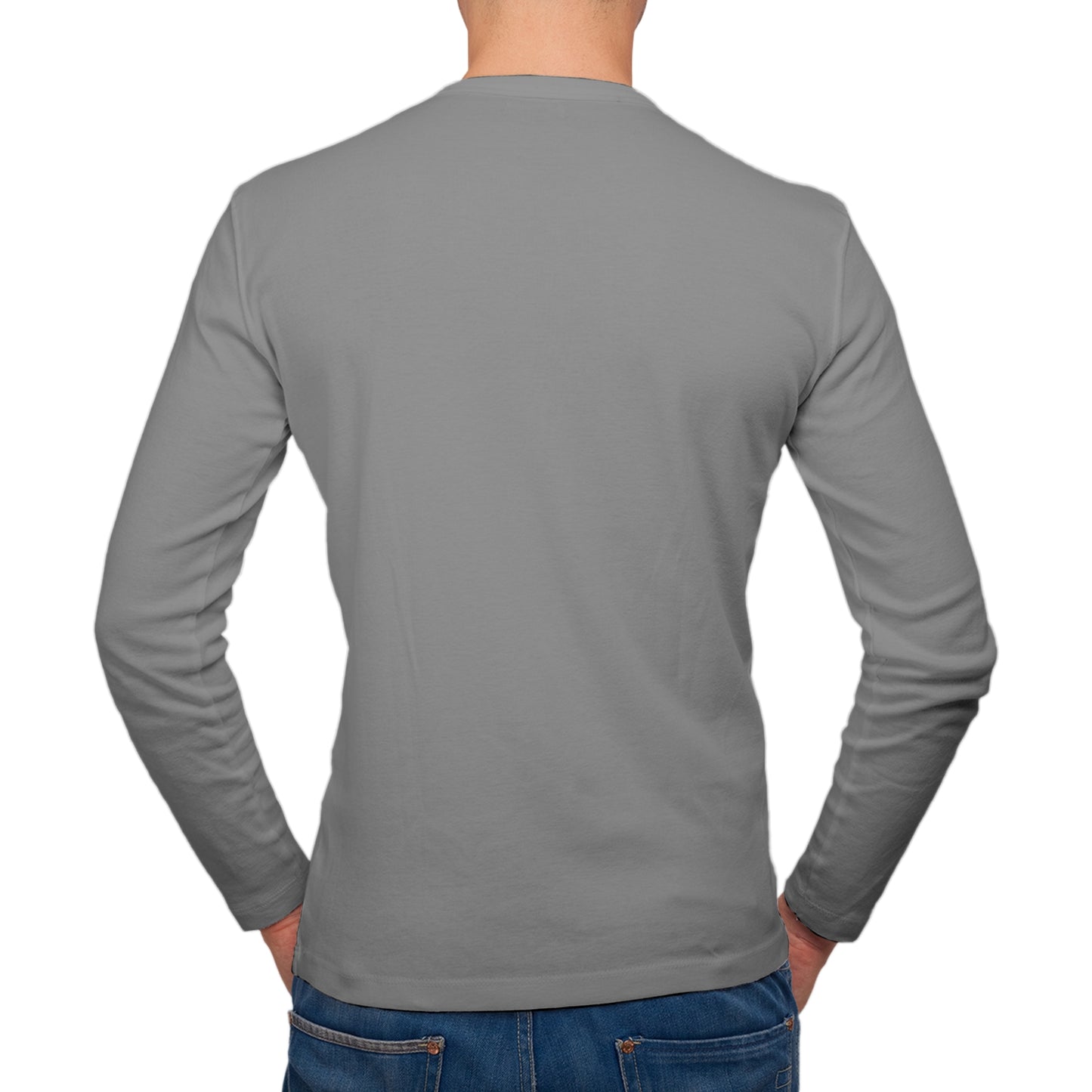 Full Sleeves Still Grey T-Shirt For Men - FlyingCart.pk