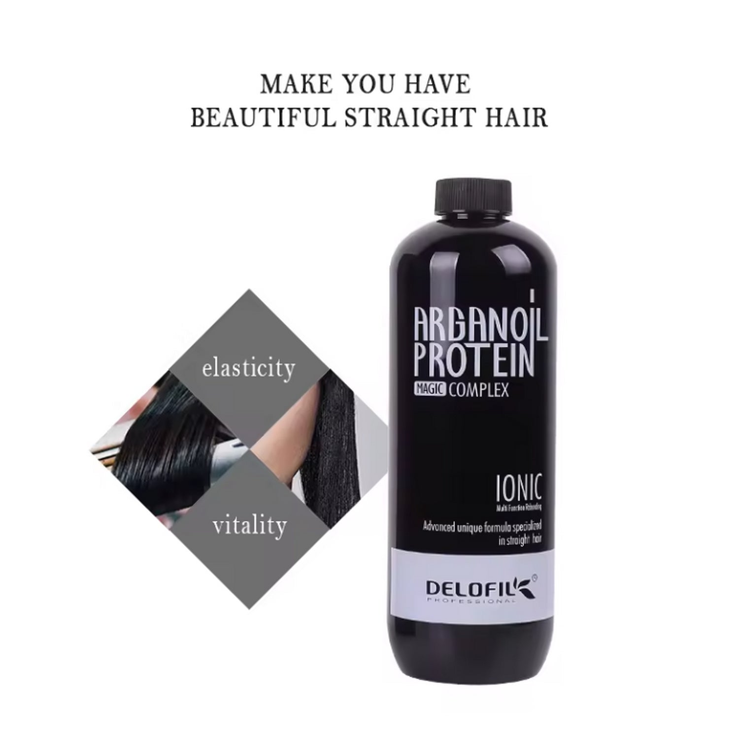 DELOFIL Ionic Argan Oil Protein Complex Hair Collagen Rebonding (3 In 1) 800ml - FlyingCart.pk