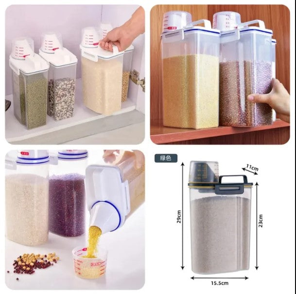 Plastic Airtight Food Storage Container with Measuring Cup - FlyingCart.pk