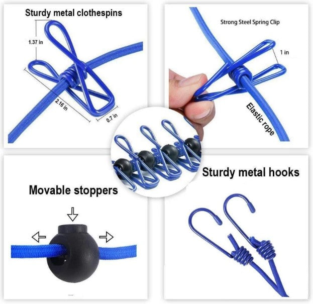 Portable Elastic Clip Rope - FlyingCart.pk