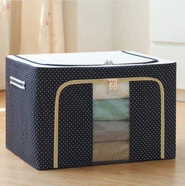 Foldable Steel Frame Clothes Organizer Bag 66 LTR - FlyingCart.pk