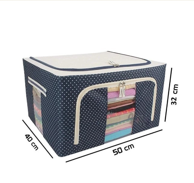 Foldable Steel Frame Clothes Organizer Bag 66 LTR - FlyingCart.pk