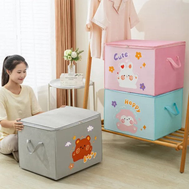 Baby Clothes Storage- Cartoon Animal Cube Box - FlyingCart.pk