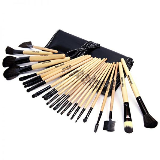 Set of 24 - Professional Makeup Brushes - Leather Pouch Included