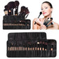 Set of 24 - Professional Makeup Brushes - Leather Pouch Included