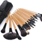 Set of 24 - Professional Makeup Brushes - Leather Pouch Included