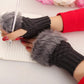 Fur Gloves Women Knitted Faux - FlyingCart.pk