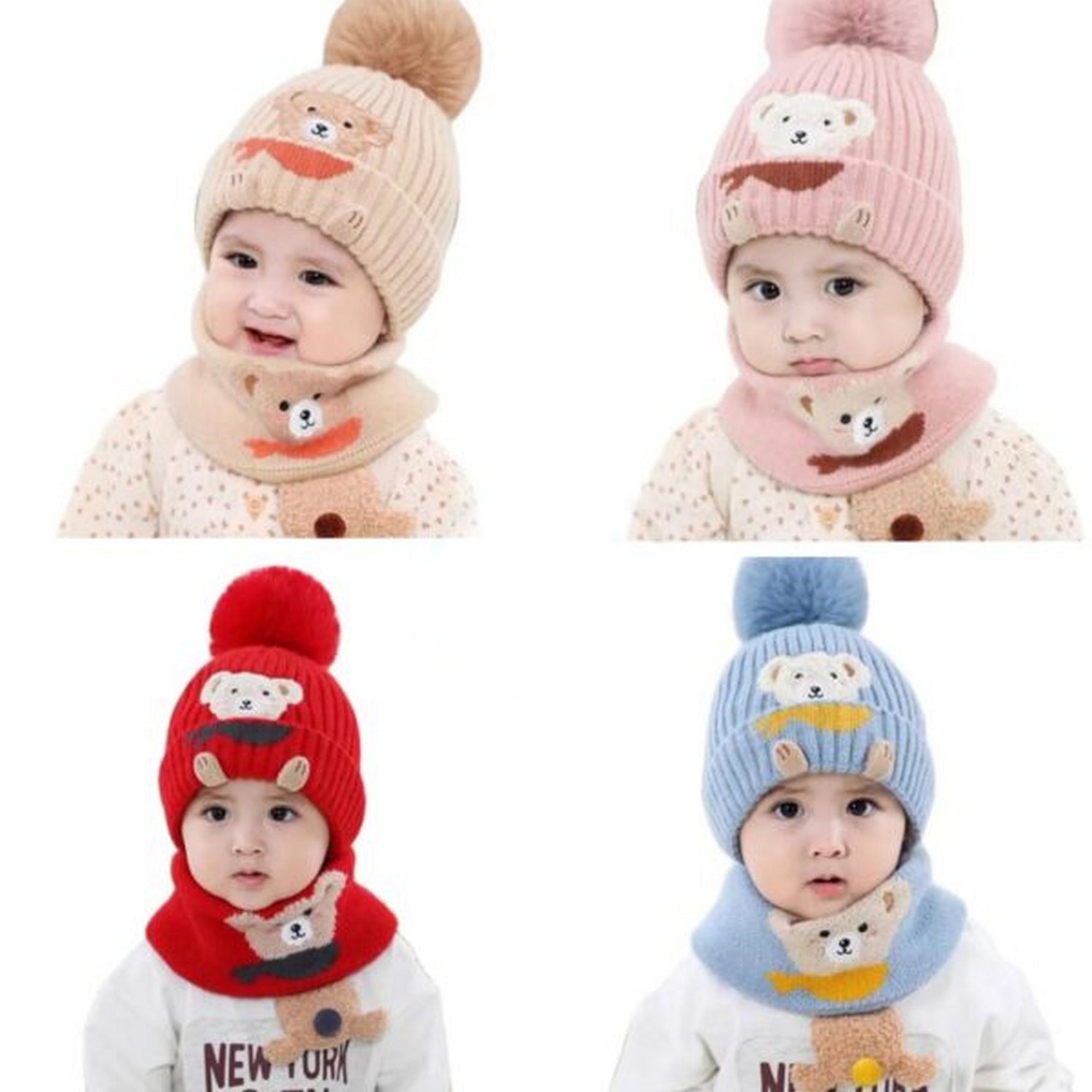 Wool Knit Cap Pair For Baby - FlyingCart.pk