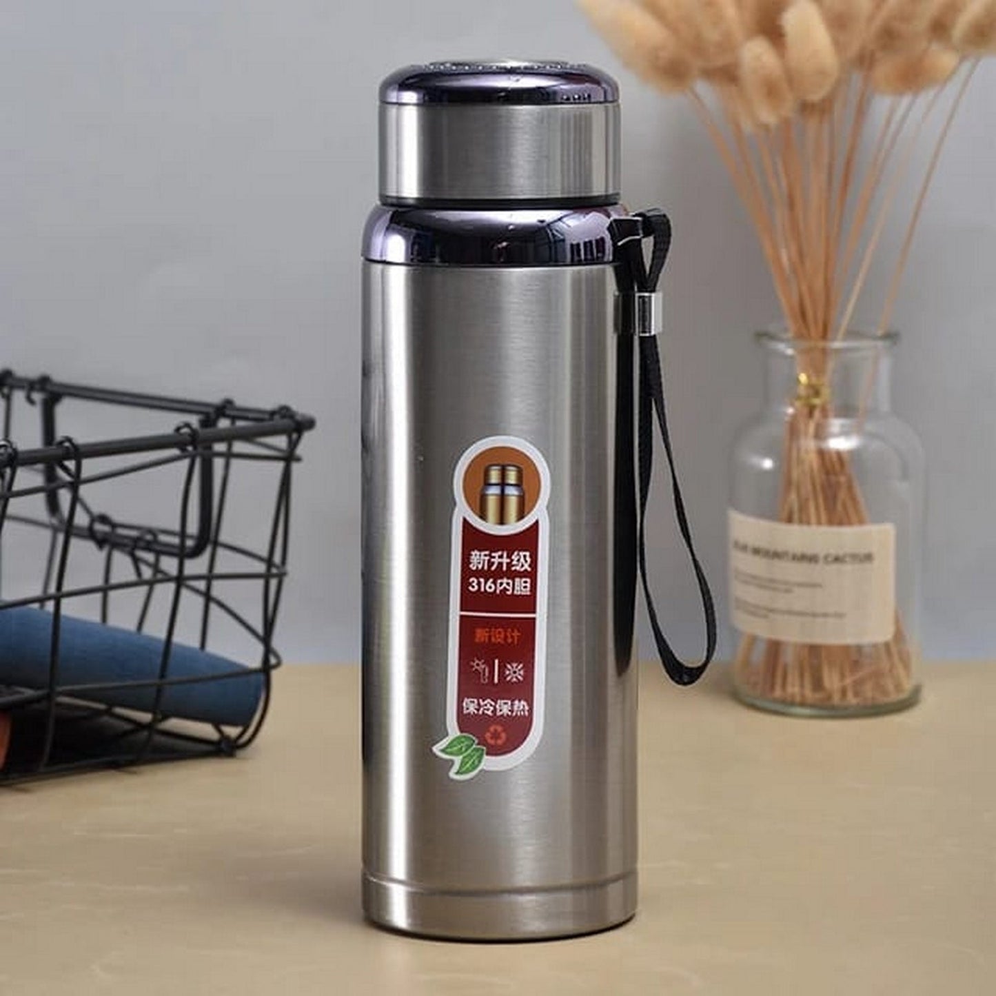 Stainless Steel Vacuum Thermos Flask Bottle 800ml (Random Colors) - FlyingCart.pk