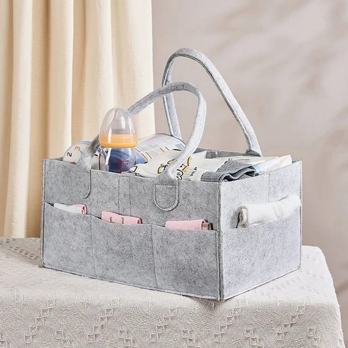 Foldable Baby Diaper Caddy Organizer Bag - FlyingCart.pk