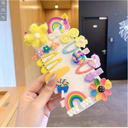 Sweet Candy And Flower Pony Clip Set 14 Pcs - FlyingCart.pk