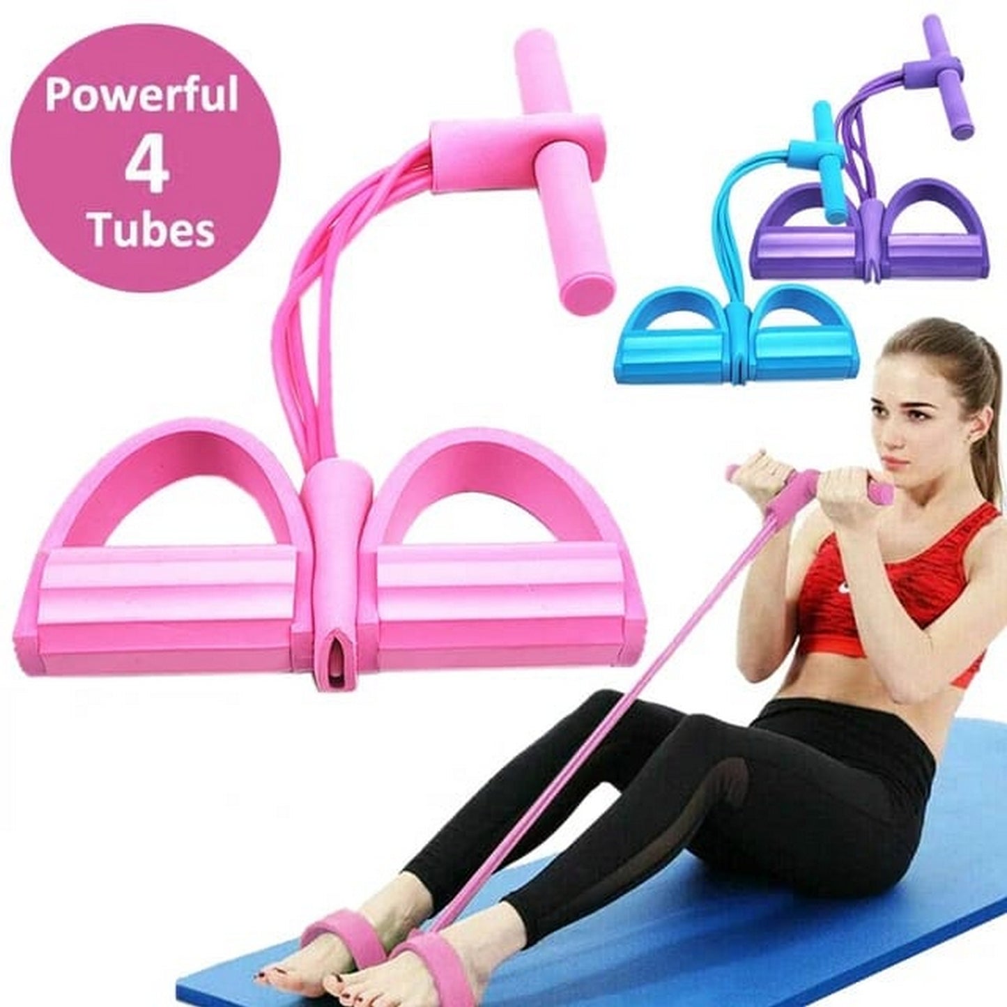 Pedal Resistance Band Slimming Body Shaper Tummy Trimmer Home Gym - FlyingCart.pk