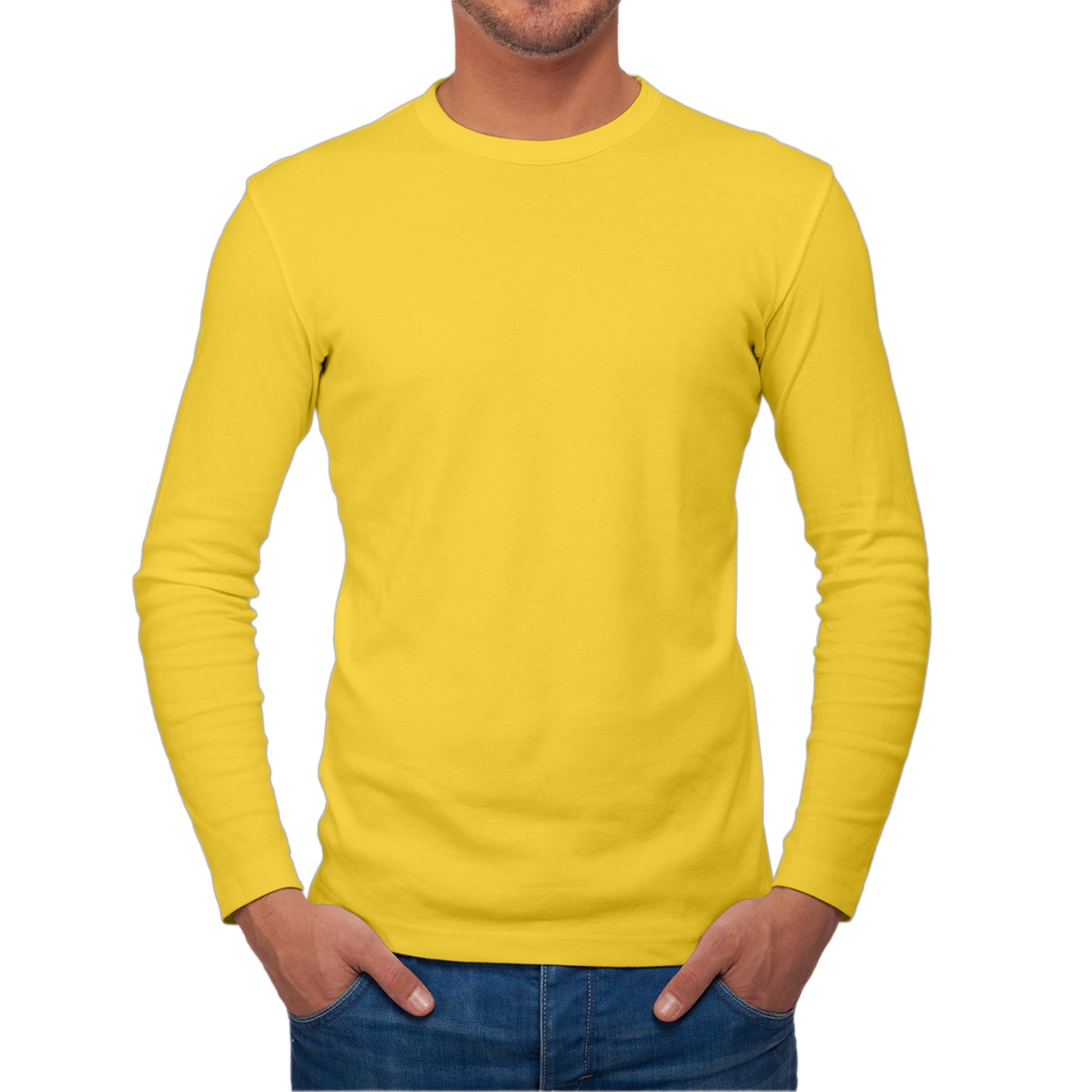 Full Sleeves Yellow T-Shirt For Men - FlyingCart.pk