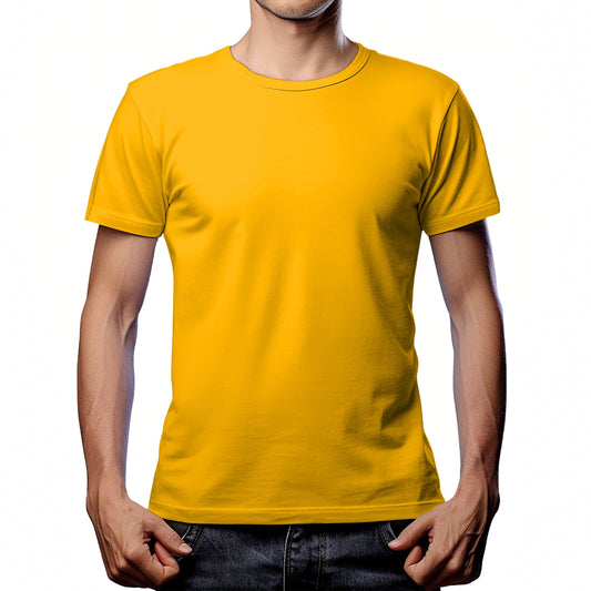 Half Sleeves Yellow T-shirt For Men - FlyingCart.pk